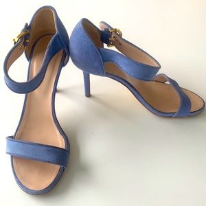 Sergio Rossi blue suede stilettos